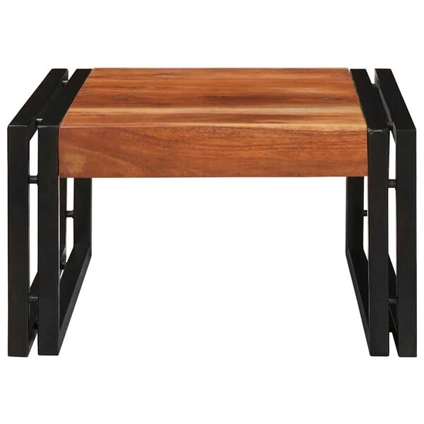 vidaXL Baðherbergishyllan 40 x 50 x 23 cm Heill mangóviður og járn