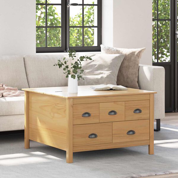 vidaXL S&oacute;fabor&eth; Hunangsbr&uacute;nn 79.5 x 79.5 x 49 cm &THORN;&eacute;tt furutr&eacute;