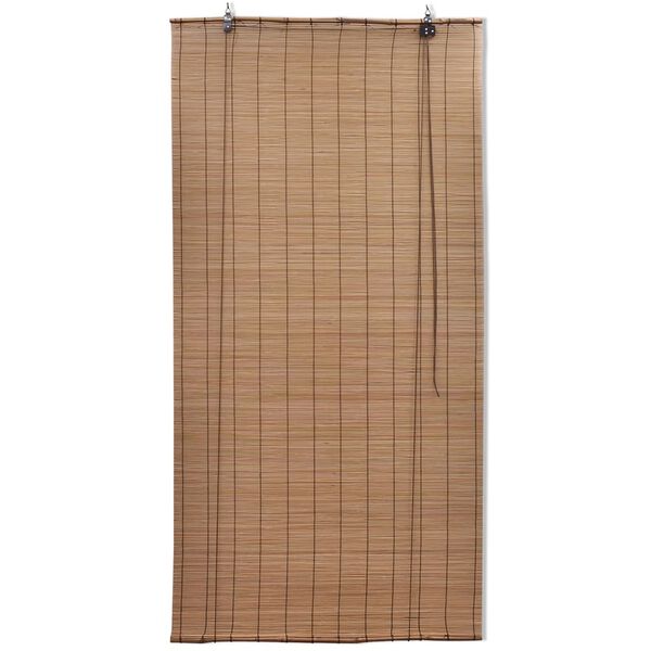 vidaXL Rúllugardína úr Bambus 2 stk. 150 x 220 cm Brúnn