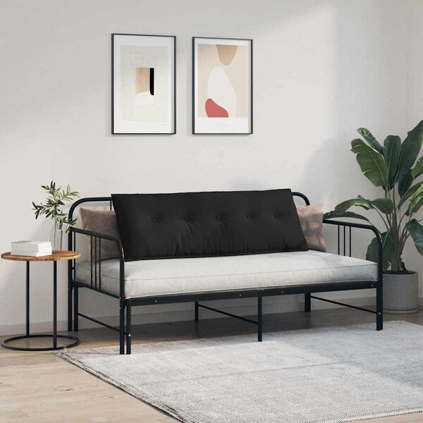 vidaXL Bakp&uacute;&eth;i Svartur 140 x 50 cm Mikr&oacute;trefjefni