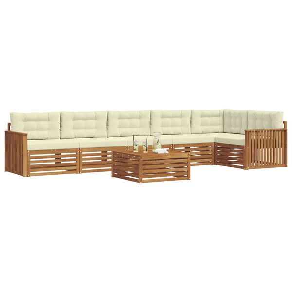 vidaXL &Uacute;ti s&oacute;fasett me&eth; p&uacute;&eth;i 7 pcs N&aacute;tt&uacute;rulegt og Krem