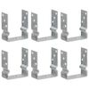 vidaXL Gir&eth;ingafestingar 6 stk Silfur 12x6x15 cm S&iacute;nkh&uacute;&eth;a&eth; St&aacute;l
