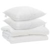 vidaXL S&aelig;ng me&eth; kodda 3 pcs Hv&iacute;tt Microfleece