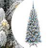 vidaXL Gervi j&oacute;latr&eacute; me&eth; 150 LED Hv&iacute;tt 150 cm PVC, Plast, St&aacute;l og PE