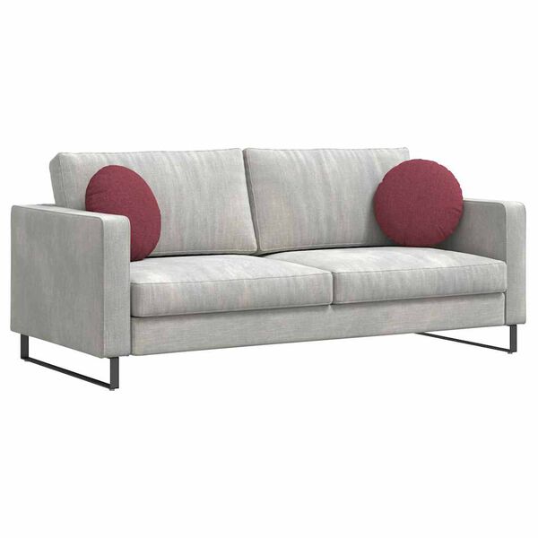 vidaXL Setjpúðar 2 pcs Vínrauður Ø40 x 13 cm dúkur