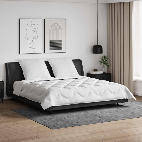 vidaXL Allt&iacute;mabils d&uacute;nteppi me&eth; kodda 3 pcs Hv&iacute;tt M&iacute;kr&oacute;f&iacute;ber