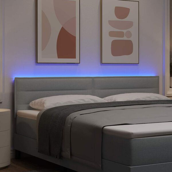 vidaXL LED h&ouml;fu&eth; Me&eth; LED r&aelig;ma lj&oacute;sum Lj&oacute;sgr&aacute;r 180 cm P&oacute;l&yacute;ester