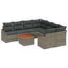 vidaXL Gar&eth;s&oacute;fa sett me&eth; p&uacute;&eth;i 9 pcs Gr&aacute;r p&oacute;l&yacute;rattan