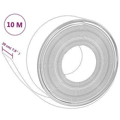 vidaXL Beðkantur Brúnn 10 m 20 cm Pólýetýlen