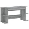 vidaXL Skrifbor&eth; Gr&aacute;ir Sonoma Eik 140x50x75 cm Samsettur Vi&eth;ur