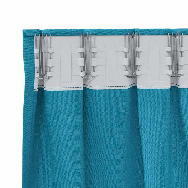 vidaXL Svartgard&iacute;nur me&eth; hringjum 2 pcs T&uacute;rk&iacute;s 140 x 140 cm P&oacute;l&yacute;ester