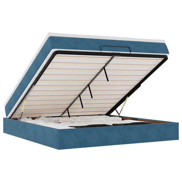 vidaXL Ottoman r&uacute;m me&eth; d&yacute;nu D&ouml;kkbl&aacute;r 180x200cm Flauel