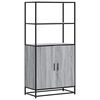 vidaXL Highboard Gr&aacute;tt Sonoma 68x35x139 cm Hanna&eth;ur vi&eth;ur og m&aacute;lmur
