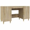 vidaXL Skrifbor&eth; Sonoma Eikarlitur 140x50x75 cm Samsettur Vi&eth;ur