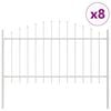 vidaXL Gar&eth;hefti 8 pcs Hv&iacute;tt 170 x 140 cm Dufth&uacute;&eth;a&eth; st&aacute;l
