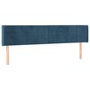 vidaXL Höfðagafl með Eyrum 183x16x78/88 cm Dökkblátt Flauel