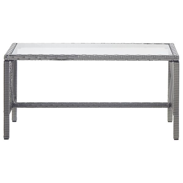 vidaXL 4 Hluta Garðhúsgagnasett með Púðum Pólýrattan Reykgrátt