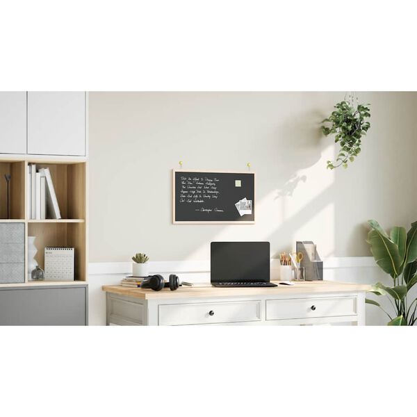 vidaXL kr&iacute;tartafla me&eth; ramma &uacute;r gegnheilum furuvi&eth;i, sv&ouml;rt, 60x40 cm