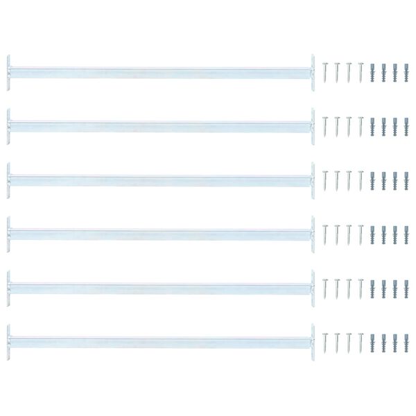 vidaXL A&eth;l&ouml;gunarh&aelig;f &ouml;ryggisstangir fyrir glugga 6 pcs Silfur St&aacute;l