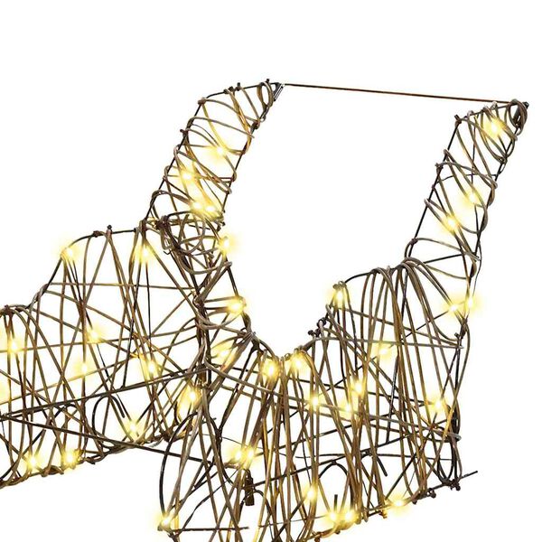 vidaXL Hreinrekka Draga Sleða Heitur hvítur 52.5 x 28 x 32.5 cm Rattan