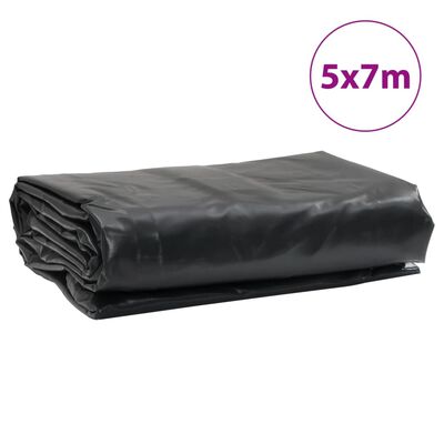 vidaXL Segldúkur Svartur 5x7 m 650 g/m²