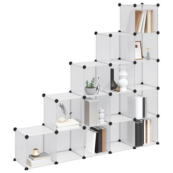 vidaXL Kubbageymslueining me&eth; 15 Ferningum Gl&aelig;r PP