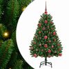vidaXL Gervi j&oacute;latr&eacute; me&eth; 150 LED Gr&aelig;nn 120 cm PVC og m&aacute;lmur
