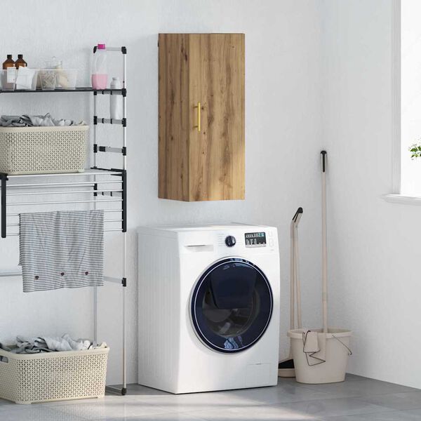 vidaXL Veggsk&aacute;pur Artisan Eik 34,5 x 34 x 90 cm Samsettur vi&eth;ur