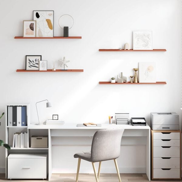 vidaXL Vegghylla me&eth; hillu 4 pcs Rau&eth;ur 100 x 9 x 3 cm Samsettur vi&eth;ur