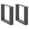 vidaXL sófaborðsfætur U-laga 2 stk. antrasít 40x(30-31) cm stál