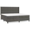 vidaXL H&oacute;lfa&eth; Springr&uacute;m me&eth; D&yacute;nu D&ouml;kkgr&aacute;tt 200x200 cm Flauel