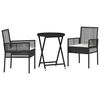 vidaXL Gar&eth; Bistro Set 3 pcs Svartur p&oacute;l&yacute;rattan