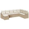 vidaXL Gar&eth;s&oacute;fa sett me&eth; p&uacute;&eth;i 8 pcs Beige og krem p&oacute;l&yacute;rattan