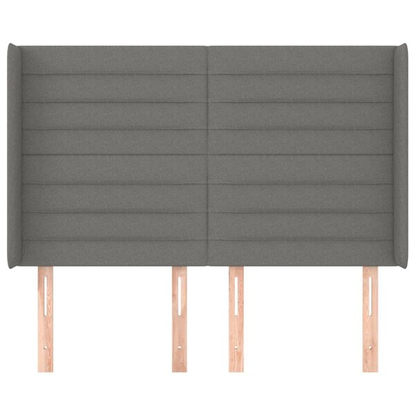 vidaXL H&ouml;f&eth;agafl me&eth; Eyrum 147x16x118/128 cm D&ouml;kkgr&aacute;tt Efni