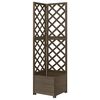 vidaXL Horngr&oacute;&eth;urker me&eth; Rimlum Gr&aacute;tt 40x40x150 cm Gegnheill &THORN;inur