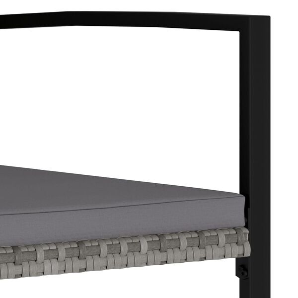 vidaXL Garðstólar 2 stk. Pólýrattan Gráir