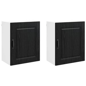vidaXL Eldh&uacute;s sk&aacute;pur me&eth; hur&eth; Kalmar 2 pcs Svartur Eik 50 x 31 x 60 cm