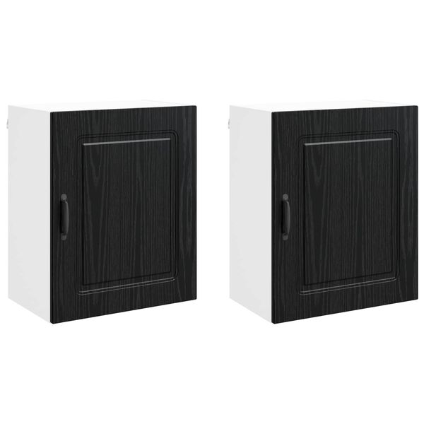 vidaXL Eldh&uacute;s sk&aacute;pur me&eth; hur&eth; Kalmar 2 pcs Svartur Eik 50 x 31 x 60 cm
