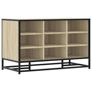 vidaXL sk&oacute;bekkur Sonoma eik 84x40x53,5 cm Hanna&eth;ur vi&eth;ur og m&aacute;lmur