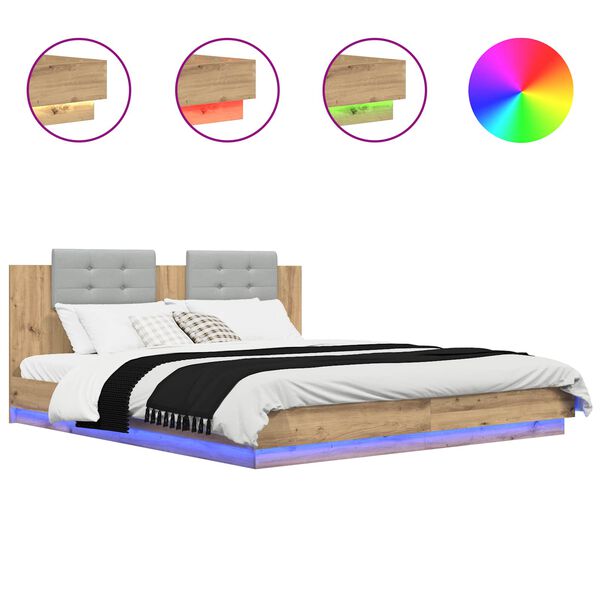 vidaXL R&uacute;mfell me&eth; h&ouml;f&eth;agafli Artisan Eik 200 x 200 cm Samsettur vi&eth;ur