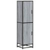 vidaXL Highboard Gr&aacute;tt Sonoma 35,5x35x139 cm Hanna&eth;ur vi&eth;ur og m&aacute;lmur