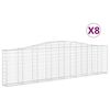 vidaXL Bogadregnir Grj&oacute;tkassar 8 stk. 400x30x100/120 cm Sinkh&uacute;&eth;a&eth; J&aacute;rn