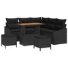 vidaXL Gar&eth;s&oacute;fa sett me&eth; p&uacute;&eth;i 8 pcs Svartur p&oacute;l&yacute;rattan