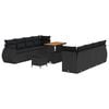 vidaXL Gar&eth;s&oacute;fa sett me&eth; geymslu 11 pcs Svartur Poly rattan