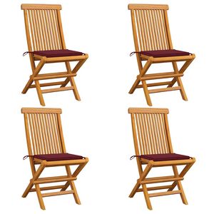 vidaXL Gar&eth;st&oacute;lar 4 stk. me&eth; V&iacute;nrau&eth;um Sessum Gegnheill Tekkvi&eth;ur