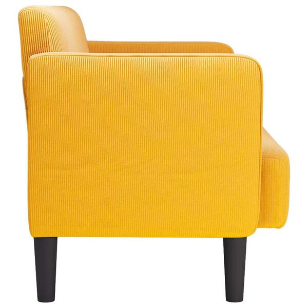 vidaXL Loveseat Sófi Ljósgult 109 cm corduroy efni