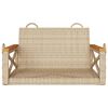 vidaXL Rólubekkur Drapplituð 63x62x40 cm Pólýrattan