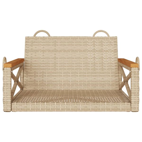 vidaXL Rólubekkur Drapplituð 63x62x40 cm Pólýrattan