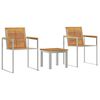 vidaXL S&oacute;lst&oacute;l 3 pcs Br&uacute;nn Solid teak vi&eth;ur