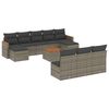 vidaXL 11 Hluta Gar&eth;s&oacute;fasett me&eth; Sessum Gr&aacute;r P&oacute;l&yacute;rattan